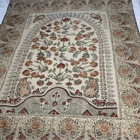 Pottery Barn Paisley Pheasant Table Throw Tablecloth Fall Thanksgiving 50x60